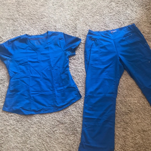 Royal blue Healing Hands Purple Label yoga Scrubs